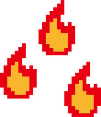 Pixel fire flame