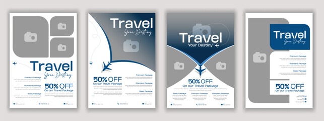 Travel Flyer Template for Vacation Deals Holiday Packages and Tourism Promotions Editable Print Design for Travel Agencies Tour Services Hotels and Resorts Perfect for Seasonal Offers and Destination.