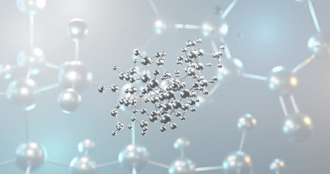 Clarithromycin rotating 3d molecule, molecular structure of antibiotic seamless video