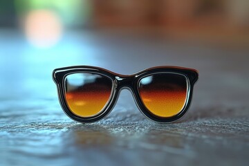 Stylish retro sunglasses with gradient lenses on textured surface