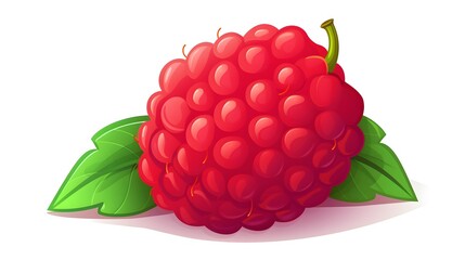Raspberry Flat Vector Illustration Icon Clipart: Perfect for Designing Food Packaging and Health Related Content