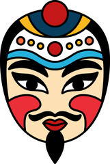 isolate illustration of a bian lian chinese face mask