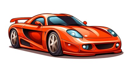 Naklejka premium Professional vector illustration of a fast sport car for kids learning and fun