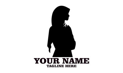 Silhouette of woman wearing hijab in side profile on isolated white background minimalistic style. Culture concept, woman wearing hijab vector illustration and woman wearing hijab logo icon