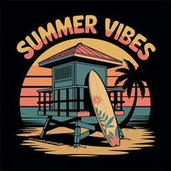 Summer vibes t-shirt design for summer day
