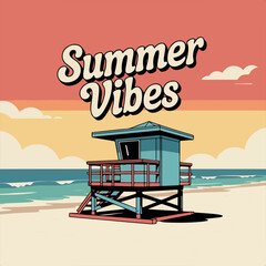 Summer vibes t-shirt design for summer day