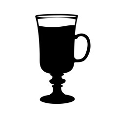 Isolated irish coffee glass vector illustration for coffee drink design and cafe menu element