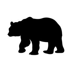 Black bear silhouette vector illustration for wildlife animal and nature design projects use
