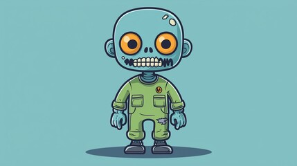 Cute Zombie Cartoon Standing
