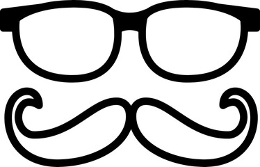 mustache and glasses fathers day icon