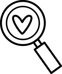 magnifying glass with heart