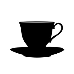 Isolated teacup silhouette vector graphic for tea time design and beverage illustrations clipart