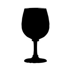 Isolated black wine glass silhouette vector illustration for bar restaurant drink design