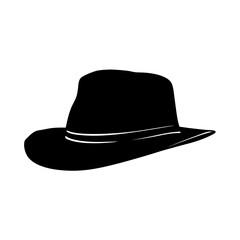 Find the perfect black fedora hat silhouette vector image for your next design project online now