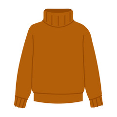 Brown Turtleneck Sweater Vector Illustration