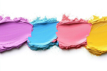 Colorful paints creating a vibrant chaos on a canvas during an artistic session in a creative studio space