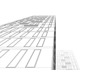 Fototapeta premium Architectural drawing vector 3d illustration