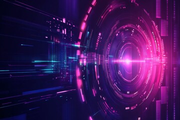 Obraz premium Futuristic Digital Tunnel
