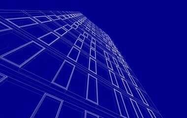 Architectural drawing vector 3d illustration