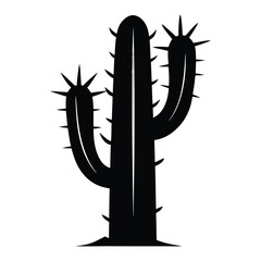 cactus black vector silhouette isolated 
