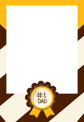 Father's day photo frame with decoration. Happy father's day photo and album frame. Vector isolated.