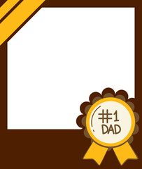 Father's day photo frame with decoration. Happy father's day photo and album frame. Vector isolated.