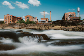 Long Exposure of Columbus Georgia Skyline from Chattahoochee River