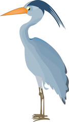  Elegant Heron Illustration - Stylized Water Bird Artwork