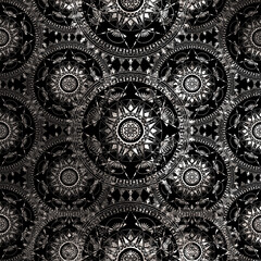 Ornament pattern on a scratched and rough background