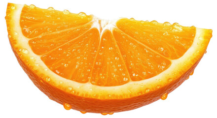 Juicy Orange Slice with Water Droplets Fresh Citrus Fruit Segment