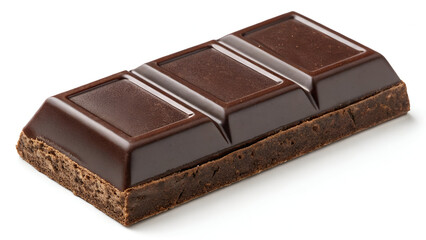 Smooth top, crunchy bottom – premium dark chocolate bar on clean white background.