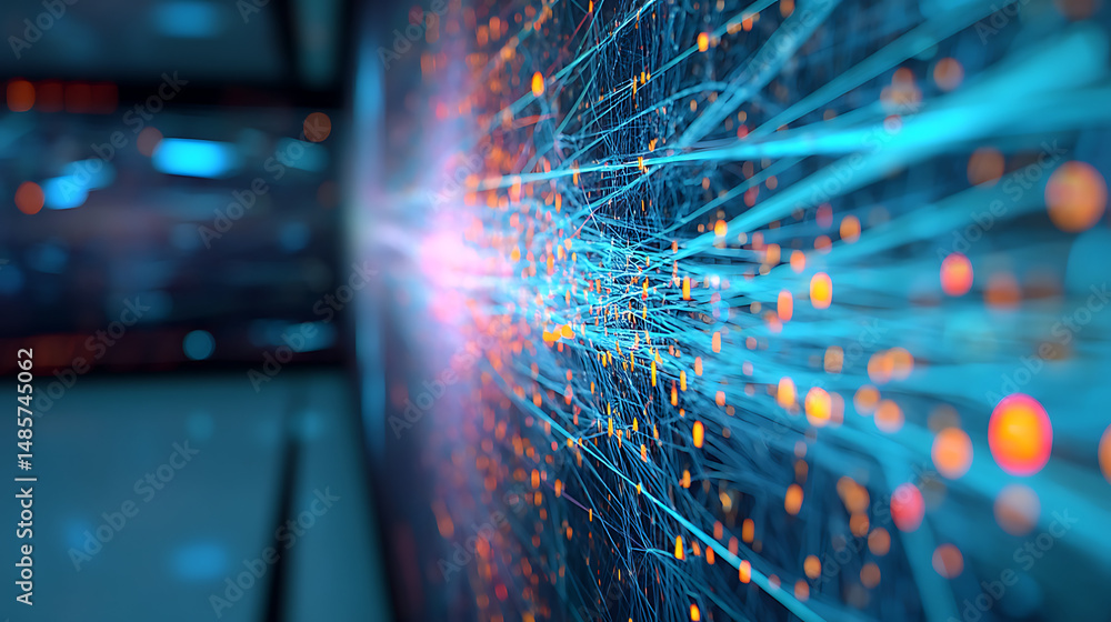 Poster immersive digital interaction luminescent data exploration with quantum-inspired visual particles re