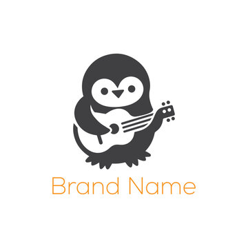 Chilly Tunes: The Ultimate Guitarist Penguin Logo. CMYK color mode. Fully vector file.