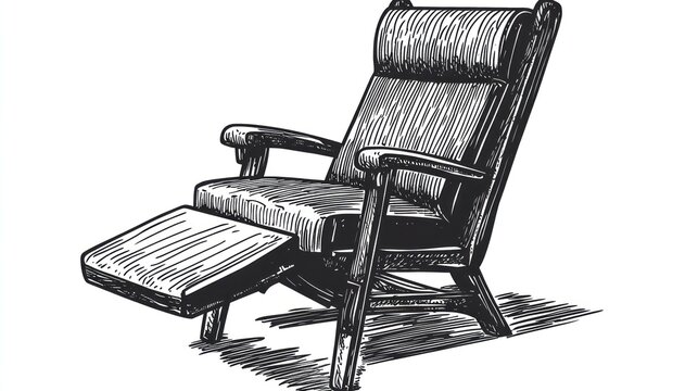 recommend clip art: Vintage Recliner Armchair Illustration