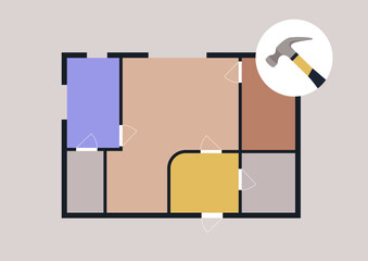 Flipping apartments, Transforming old spaces into modern living areas with creative designs and renovations in urban settings