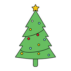 “A minimalist one-line drawing capturing the elegant silhouette of a Christmas pine fir tree, perfect for festive designs, logos, or holiday-themed art.”