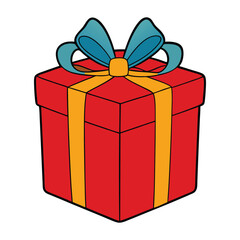 Elegant red gift box frame adorned with a silky bow and ribbon, perfect for festive greetings, special occasions, or romantic celebrations. Clean and eye-catching design.
