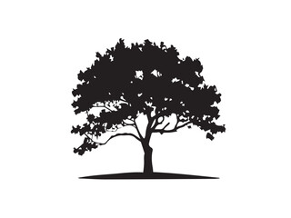 Fototapeta premium Tree silhouette. Black Tree silhouette on white background. Vector illustration. 