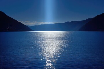 Serene Waters Reflecting the Tranquil Night Sky