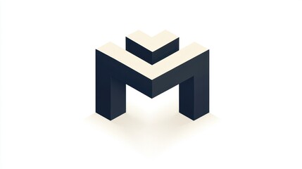 3D letter "M" logo, stacked cubes