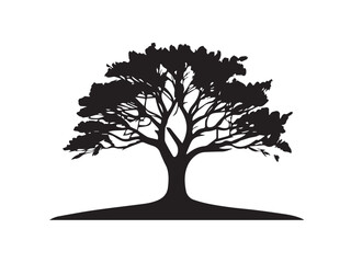 Obraz premium Tree silhouette. Black Tree silhouette on white background. Vector illustration. 