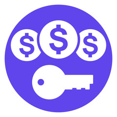 Obraz premium Key money line icon, payment to a landlord
