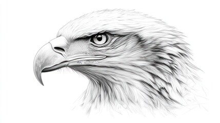 Detailed eagle head drawing