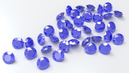 Blue iamonds on white background