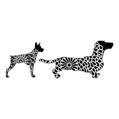 Fototapeta premium Dog Animal Mandala, Animal Silhouette