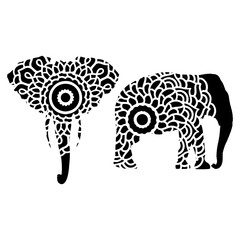 Elephant Mandala, Animal Silhouette 2
