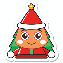 christmas sticker icon on white background