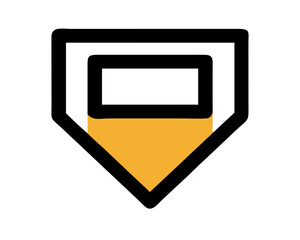 Colored Home Plate Vector Illustration, Baseball Home Base Icon, Sports Field Graphic