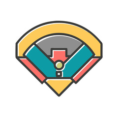 Baseball Field Vector Illustration, Sports Stadium Graphic Design, Baseball Diamond Clipart