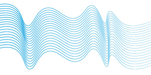 Abstract Background with Transparent Light Blue Wave Line on White Backdrop. Creative Line Art for Design of Covers, Banners, Flyers, Landing Pages. Template with Smooth Wavy Horizontal Curved Line.